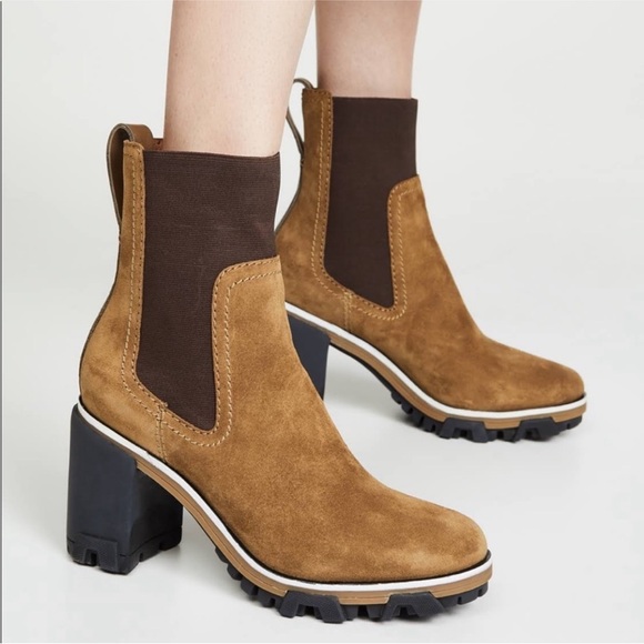 rag & bone Shoes - RAG & BONE Shiloh High Golden Brown Ankle Boot Sz 38.5 US 8.5 Leather Block Heel